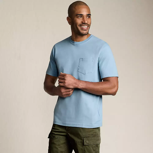 Lands' End Men's 100% Cotton Super-T Short Sleeve T-Shirt w/ Pocket