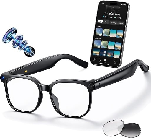 Smart Glasses with Camera, AI Glasses 30FPS EIS Video Recording