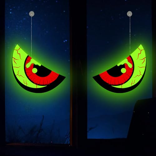 Halloween Window Decorations Spooky Glowing Eyes Deal
