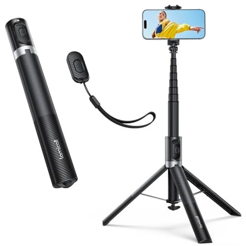 Lamicall 65" Phone Tripod & Selfie Stick w/ Remote, Tap-to-Open & Cold Shoe Mount Deal