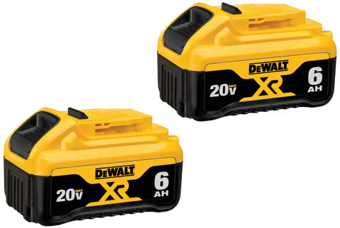 DeWalt 20V MAX XR DCB206-2 6 Ah Lithium-Ion Battery 2 pc