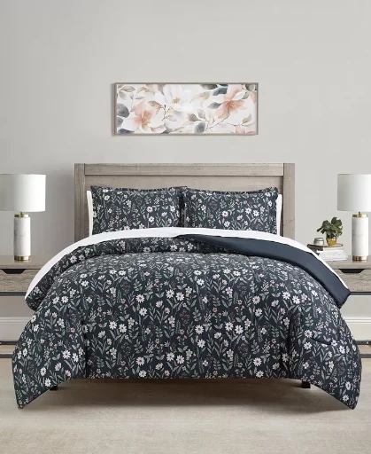 3-Piece Macy's Veronica Botanical Comforter Set Twin Deal
