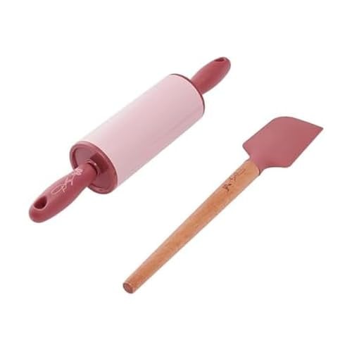 2-Piece Dolly Parton Mini Spatula & Rolling Pin Set (Blush)