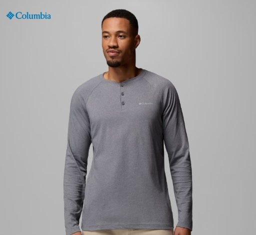 Columbia Men's Thisletown Hills Raglan Shirt City Grey Heather Deal