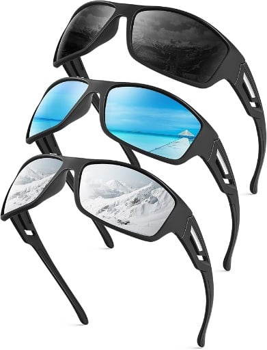 KALIYADI Polarized Sports Sunglasses UV400 Protection - 3 Pack Deal