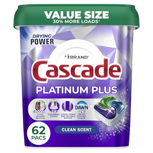 Cascade Platinum Dishwasher Pods 62 Count 3-Pack