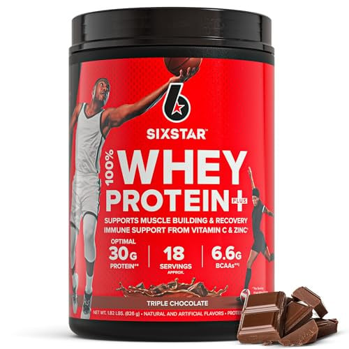 Six Star Whey Protein Powder Plus 1.8lbs Triple Chocolate