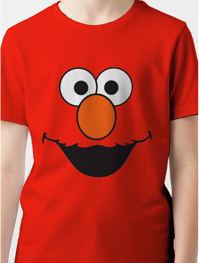 Boys Character Short Sleeve Elmo Face Graphic Costume T-Shirt Elmo