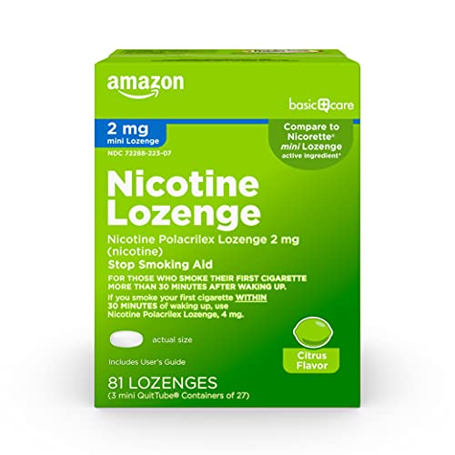 Amazon Basic Care Mini Nicotine Polacrilex Lozenge 81-Count 2mg