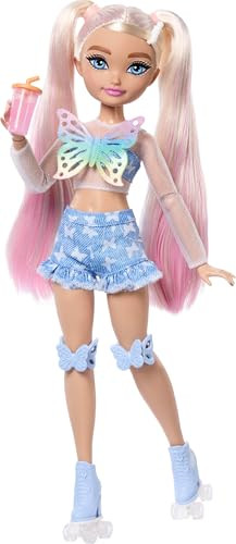 Barbie Dream Besties "Malibu" Posable Roller Skating Fashion Doll with 9 Makeup Themed Pieces