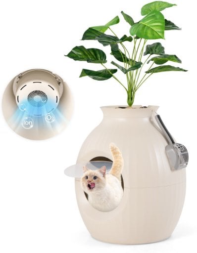 Costway Plant Cat Litter Box w/ Electronic Odor Removal & Sterilization Deal