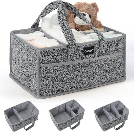 Portable Diaper Caddy Organizer Gray