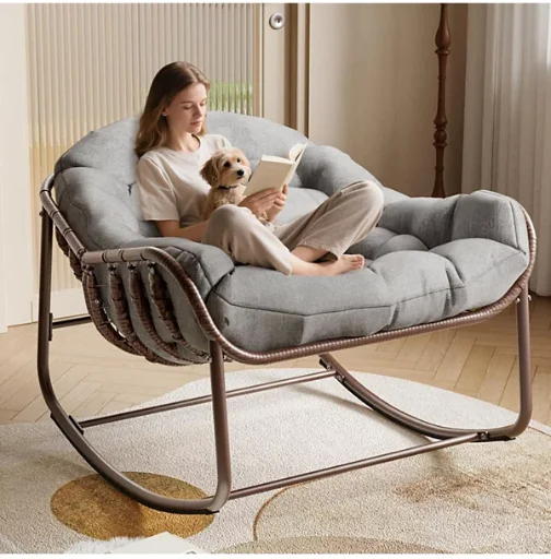 Homfan Rocking Egg Chair with Extra-Thick Cushions and 450 lb Capacity Deal