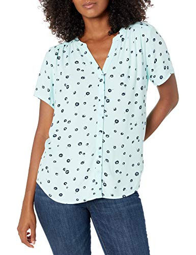 Amazon Essentials Women's Relaxed-Fit Short-Sleeve Woven Blouse