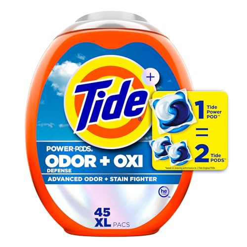 Tide PODS with Odor Eliminators Laundry Detergent Pacs Ultra OXI Power 4 x 45-Count