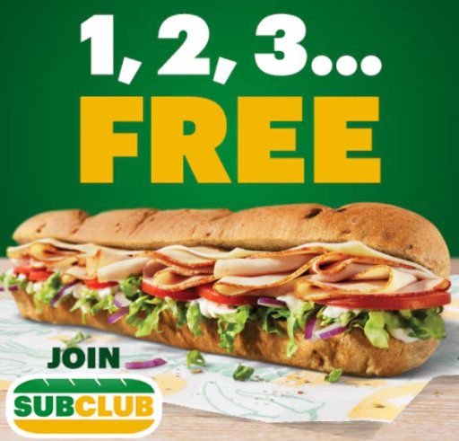 Subway Footlongs: Buy 3 Get 1 Free
