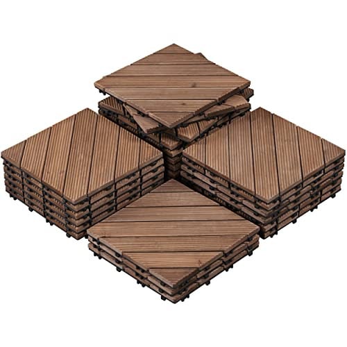 Yaheetech 27 Pcs Fir Wood Flooring Tiles 12 x 12in Deal