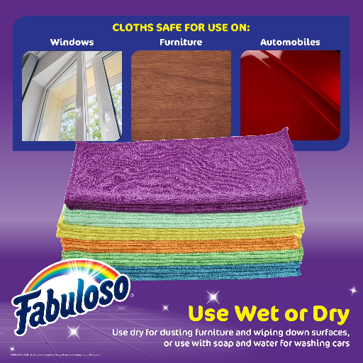Fabuloso Microfiber Cleaning Cloths Rainbow 24-Pack Deal
