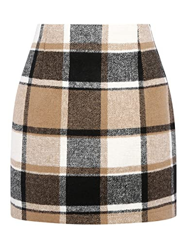 Women's High Waist Plaid Skirt