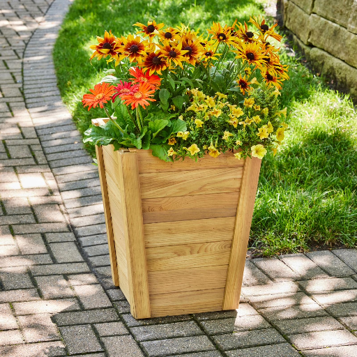 Better Homes & Gardens 16 in Tall Wood Planter Deal