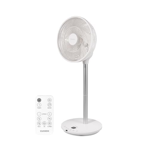 CUCKOO Oscillating Pedestal Fan with Remote, White, CF-AC1410WH