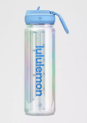 Lululemon Back To Life Clear Bottle 24oz Straw Lid Iridescent