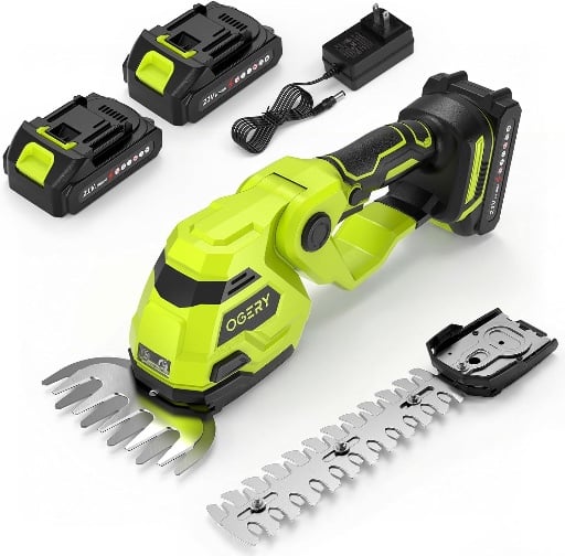 OGERY 21V Cordless Hedge Trimmer & Grass Shears Deal