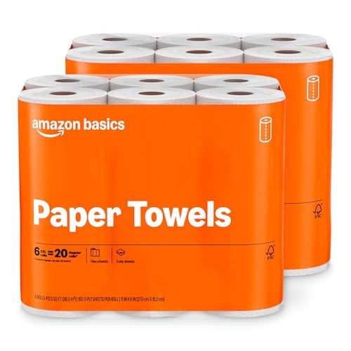Amazon Basics 2 Ply Flex-Sheets Paper Towels 12-Count