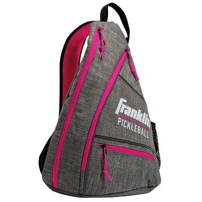 Franklin Sports Sling Pickleball Bag - Gray/Pink: Capacity 2 Paddles, 3 Balls