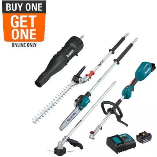 Makita 18V LXT Multi-Tool Kit with String Trimmer, Pole Saw, Hedge Trimmer & Blower