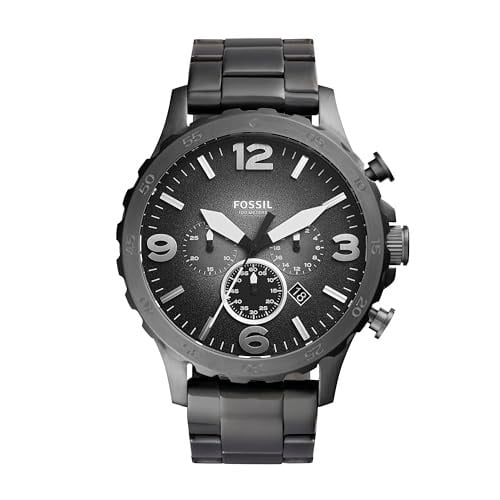 Fossil Men's Nate Quartz Chronograph Watch, Smoke Gray