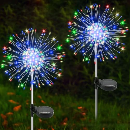 Yaafen Solar Firework Starburst Garden Lights 2-Pack