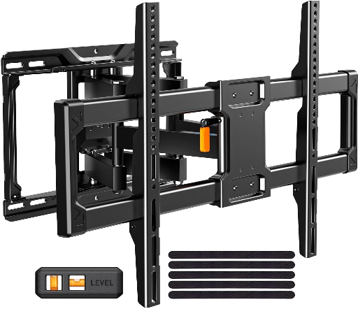 MountFTV Full Motion TV Wall Mount Bracket w/ Tool-Free Tilt (42-90" TVs, Up to 132lbs)