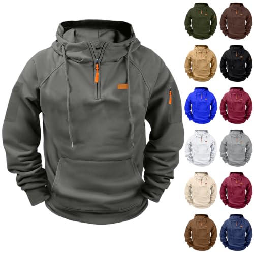 Quarter Zip Pullover Tactical Hooded Sweatshirt Deal