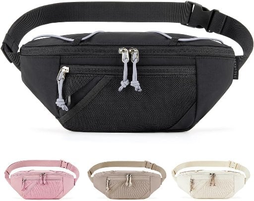 BAGSMART Roomy Waist Belt Fanny Pack with Adjustable Strap