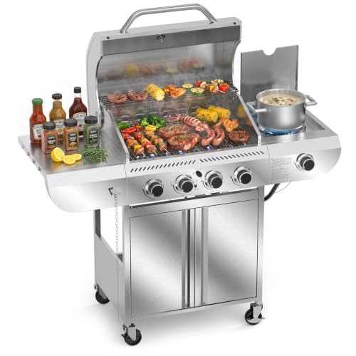 Electactic Stainless Steel 4-Burner Gas Grill 42000BTU Deal
