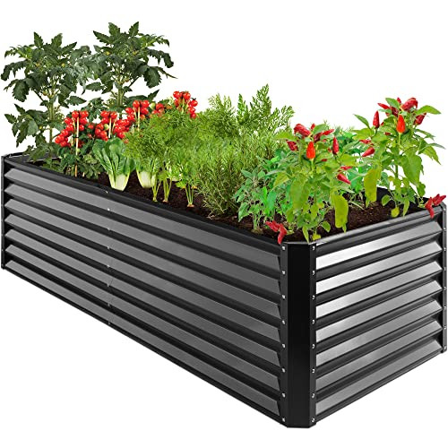 Best Choice Products 8x4x2ft Outdoor Metal Raised Garden Bed 478-Gallon Capacity