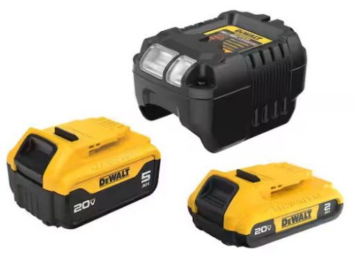 DEWALT 20V MAX Lithium-Ion Battery Kit with 5.0Ah and 2.0Ah Battery and Charger
