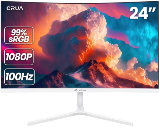 CRUA 24" FHD 100Hz Curved Computer Monitor Deal