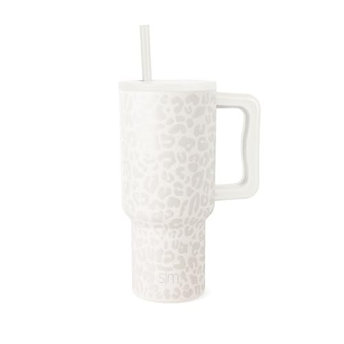 Simple Modern 30 oz Trek Tumbler, Insulated Stainless Steel Travel Mug, Cream Leopard Deal