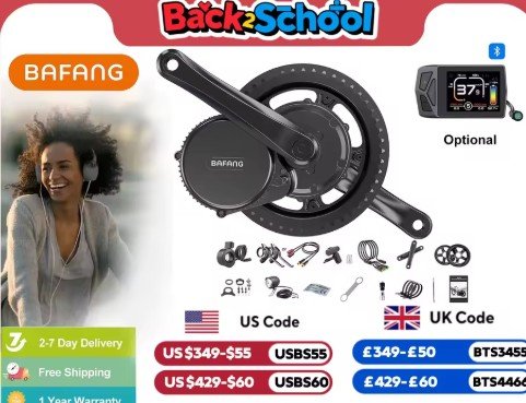 Mid Drive Motor Electric Bike Conversion Kit 1000W