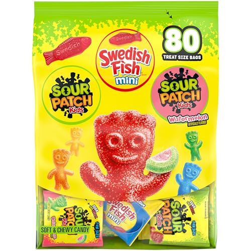 Sour Patch Kinds & Swedish Fish Mini Soft & Chewy Candy Variety Pack, 80-Count