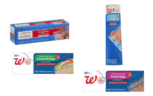 Walgreens Food Storage Bags (Various)