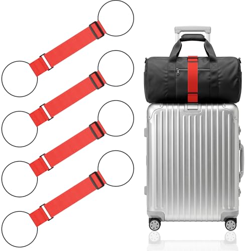 4-Pack Adjustable Elastic Luggage Connector Straps