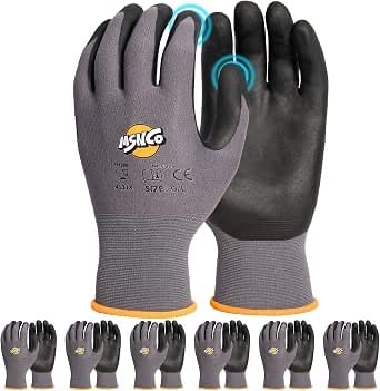 Safety Work Gloves 6/12 Pairs Micro Foam Nitrile Coated Deal