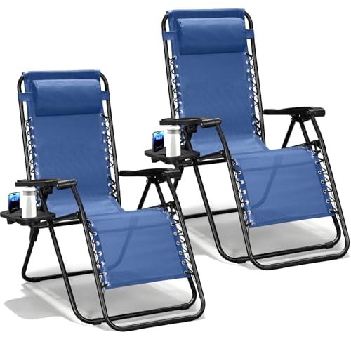 Zero Gravity Chairs Set of 2 Adjustable Lounge Chair Deal