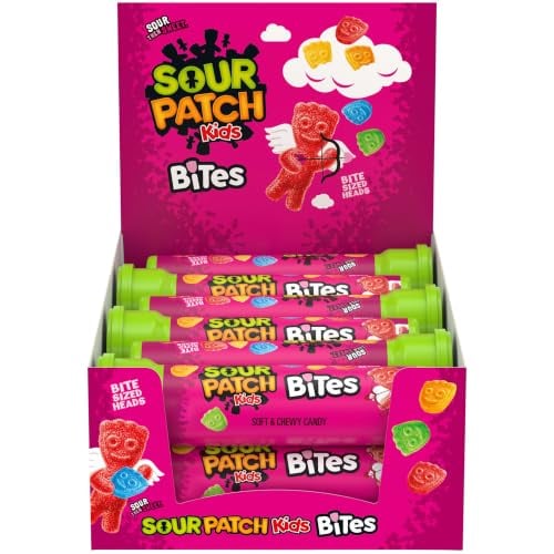 SOUR PATCH KIDS Bites Soft & Chewy Gummy Valentine's Day Candy 12 Tubes Deal