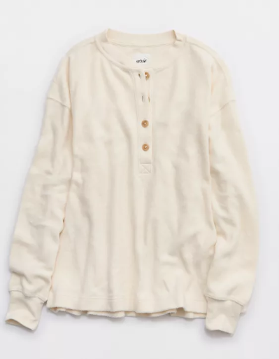 Aerie Sherpa Henley Sweatshirt