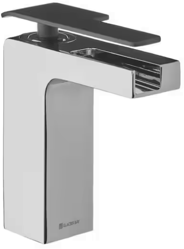 Glacier Bay Femke Single-Handle Single-Hole Low-Arc Bathroom Faucet in Chrome and Matte Black
