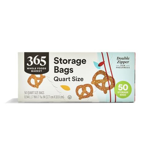 365 by Whole Foods Market Double Zipper Quart Storage Bag 50-Count